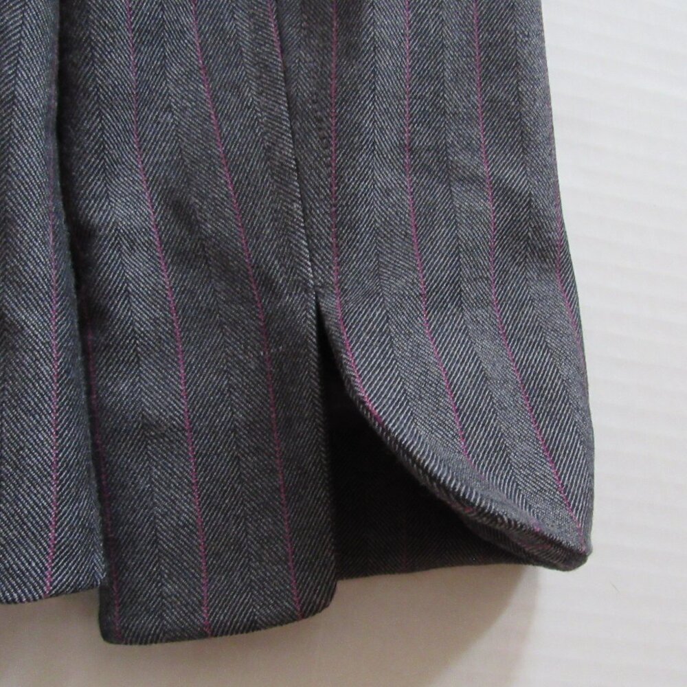 Apostrophe Women's Blazer/Jacket Charcoal Gray & Pink Stripe One Button Size 12P - Picture 4 of 4